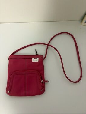 Tignanello Hot Pink Leather Crossbody Bag